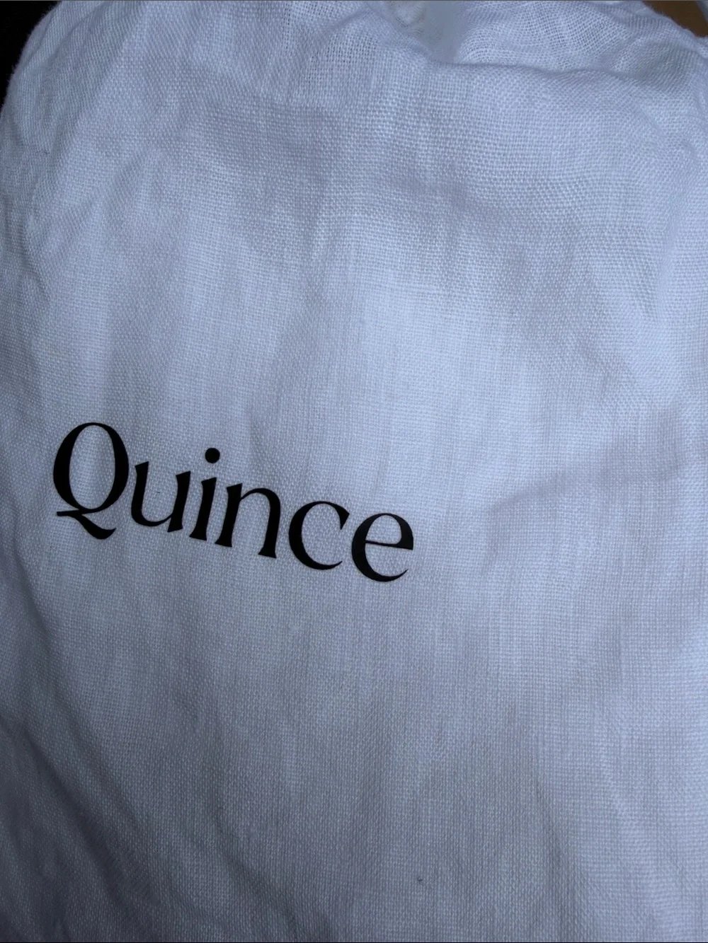 Quince European Linen  Euro Pillow Sham with Navy Piping 26x26